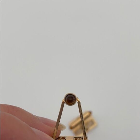 Vintage Krementz gold patterned cuff links - Picture 7 of 9